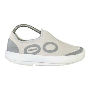 OOFOS OOmg Low Shoe Mens 10 White Grey‎ Recovery Slip On Sneaker 7012022-14